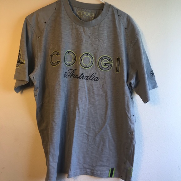 Coogi Men’s Tee Shirt Gray Logo Short Sleeve XXL Designer T-shirt - Picture 2 of 8